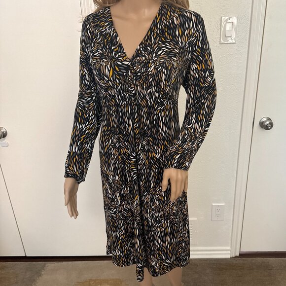 Tory Birch V Neck Long Sleeve dress sz L multicolor - Picture 1 of 13